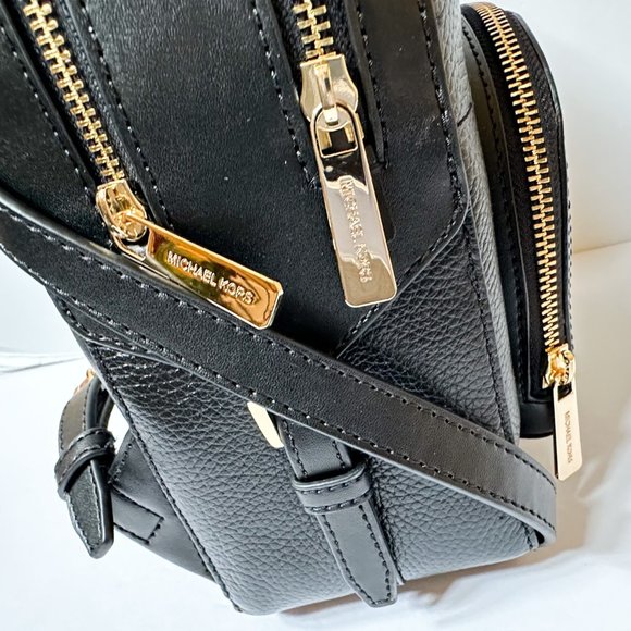 Michael Kors Jaycee Medium Zip Pocket Leather Backpack Black main image 11
